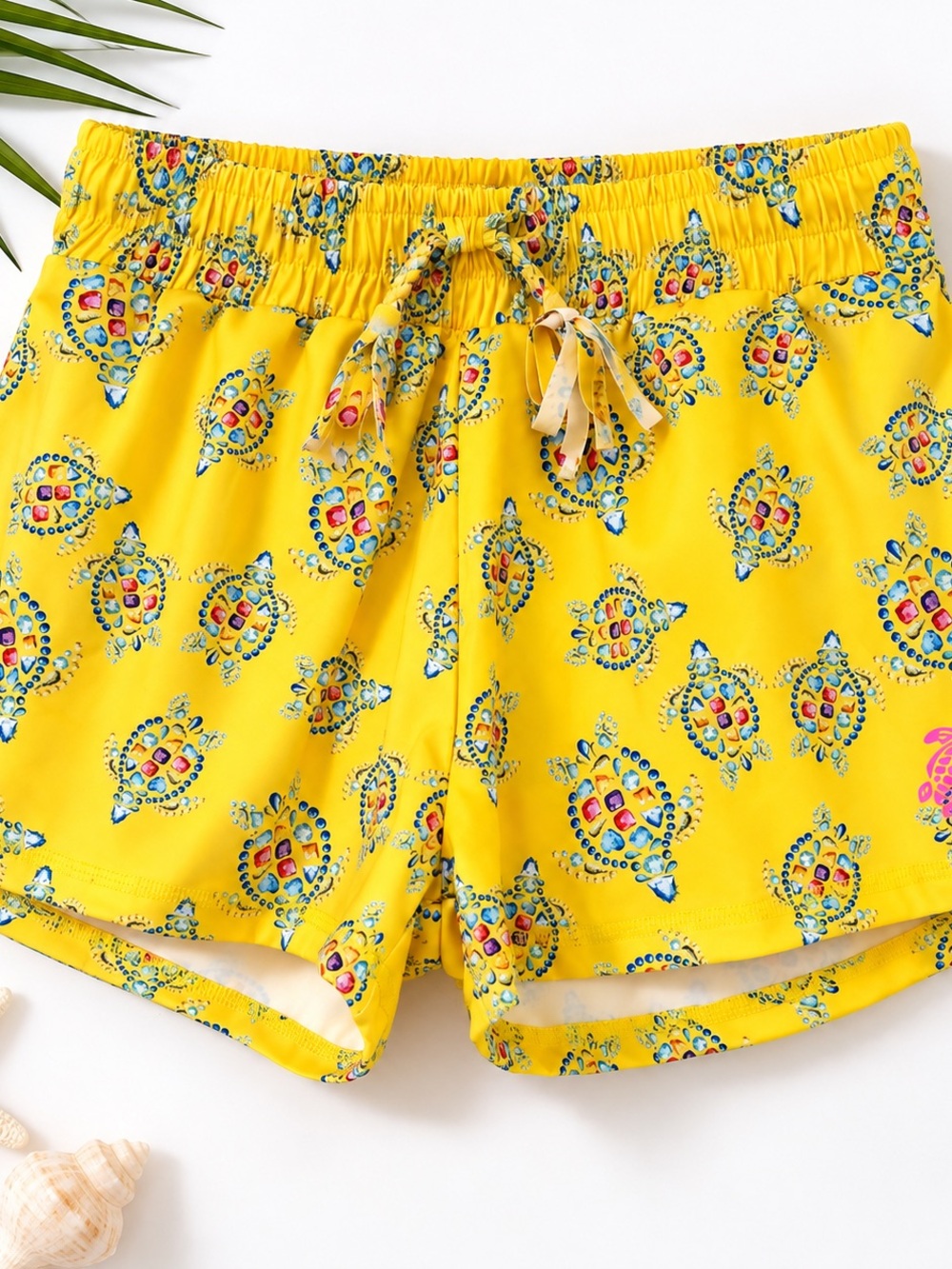 Vilebrequin Girls Yellow Turtle Print Swim Shorts Size 12ANS/ 152 cm NWT